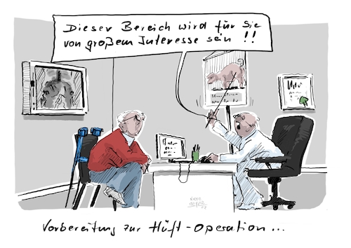 Cartoon: Die Vorbereitung... (medium) by Jori Niggemeyer tagged transplantation,schweinehüfte,krankenhaus,arzt,patient,orthopädie,endoprothese,krankheit,krank,klinik,patienten,patientinnen,hüfte,analyse,cartoonist,satire,humor,joricartoon,cartoonart,illustration,illustrator,karikatur,cartoonstyle,cartoondrawing,cartoonnetwork,witzigebilder,cartoon,transplantation,schweinehüfte,krankenhaus,arzt,patient,orthopädie,endoprothese,krankheit,krank,klinik,patienten,patientinnen,hüfte,analyse,cartoonist,satire,humor,joricartoon,cartoonart