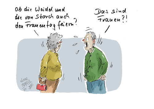 Cartoon: Internationaler Frauentag 2025 (medium) by Jori Niggemeyer tagged frauentag,aliceweidel,beatrixvonstorch,niewiederfaschismus,afd,jori,positivethinking,deutschland,joricartoon,niggemeyer,joriniggemeyer,frauentag,aliceweidel,beatrixvonstorch,niewiederfaschismus,afd,jori,positivethinking,deutschland,joricartoon,niggemeyer,joriniggemeyer