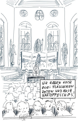 Cartoon: Kirche und Vorbildfunktion (medium) by Jori Niggemeyer tagged kirche,messwein,oblate,vorbild,messe,priester,wein,hostie,kirche,messwein,oblate,vorbild,messe,priester,wein,hostie