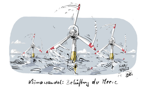 Cartoon: Klimawandel (medium) by Jori Niggemeyer tagged klimawandel,erderwärmung,windkraft,windkraftanlage,wind,offshore,meer,klimawandel,erderwärmung,windkraft,windkraftanlage,wind,offshore,meer