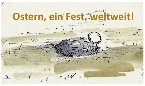 Cartoon: Ostern - ein Fest - weltweit (medium) by Jori Niggemeyer tagged ostern,eier,granaten,krieg,frieden,joricartoon,joriniggemeyer,ostern,eier,granaten,krieg,frieden,joricartoon,joriniggemeyer