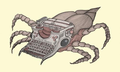 Cartoon: Clark Nova (medium) by javierhammad tagged naked,lunch,surreal,bug,typewriter,machine,organic,new,flesh,naked lunch,surreal,schreibmaschine,droge,rausch,literatur,organisch,skurril,tribut,hommage,karikatur,illustration,insekt,käfer,journalismus,william s burroughs,clark nova,naked,lunch,william,burroughs,clark,nova