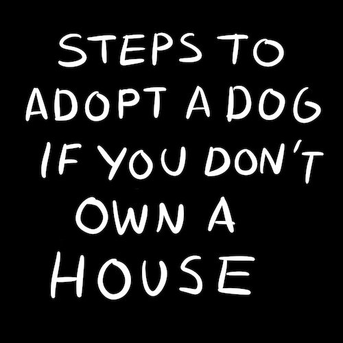 Cartoon: Adopt a dog is a privilege (medium) by javierhammad tagged dog,adoption,poor,house,tennant,park,dog,adoption,poor,house,tennant,park