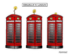 Cartoon: Krawalle in London (small) by javierhammad tagged riot,london,krawalle,cabin,telephone,uk