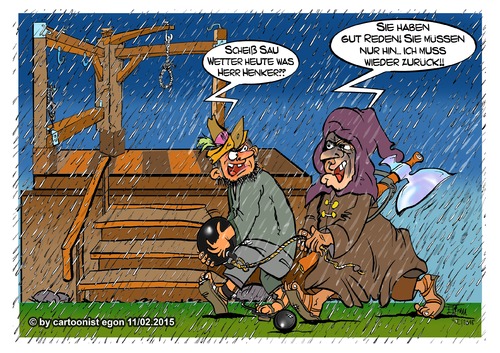 Cartoon: ...zum Henker nochmal 2 (medium) by Egon58 tagged henker,delinquent,wetter