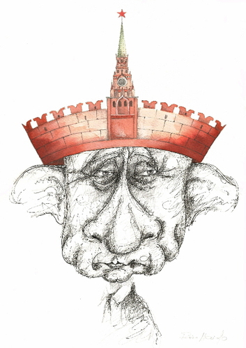 Cartoon: Vladimir Putin (medium) by Riina Maido tagged putin,crown,kremlin