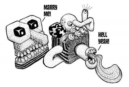 Cartoon: Marry Me! (medium) by Luciano Drehmer tagged marriage,wedding,love