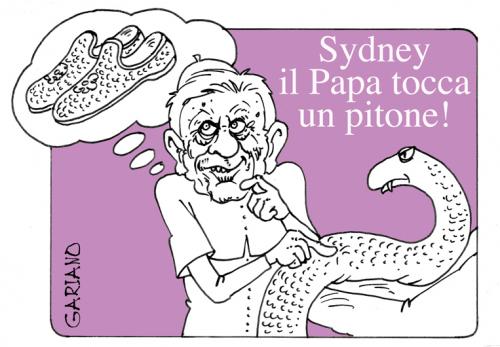 Cartoon: sydney (medium) by massimogariano tagged papa,sydney,pitone