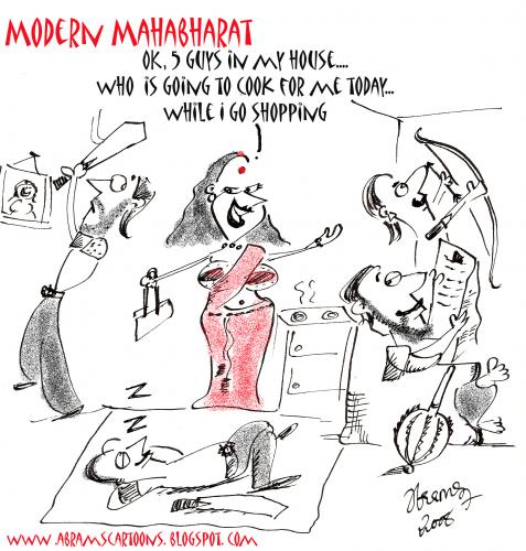 Cartoon: modern mahabharat (medium) by abrams2008 tagged cartoon