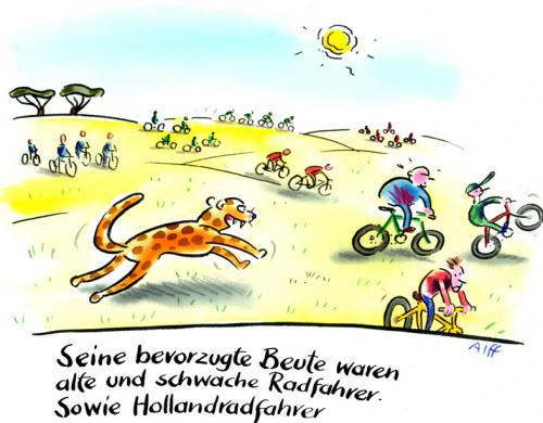 Cartoon: Beute (medium) by Alff tagged bicycle,bikes,park,landscape,biking,animals