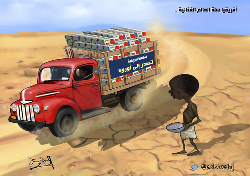 Cartoon: Africa   food (medium) by almosihij tagged africa,export,famine,food,poverty