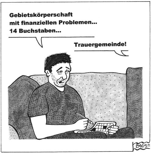 Cartoon: Beim  Kreuzworträtseln (medium) by BAES tagged mann,kreuzworträtsel,gemeinde,trauergemeinde,mann,kreuzworträtsel,gemeinde,trauergemeinde