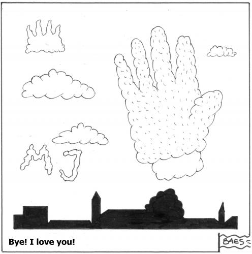 Cartoon: Bye! I love you! (medium) by BAES tagged michael,jackson,the,king,of,pop