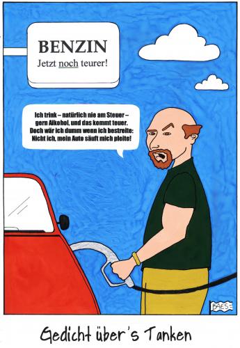 Cartoon: Gedicht übers Tanken (medium) by BAES tagged benzin,bezinpreis,auto,geld,car,money,teuerung,tanken,tankstelle,diesel,fahrzeug,zapfsäule