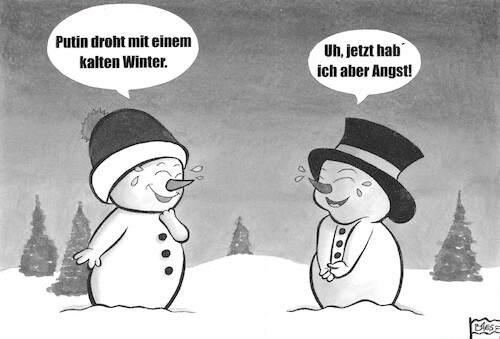 Cartoon: Kalter Winter (medium) by BAES tagged zwei,eiskalte,typen,zwei,eiskalte,typen