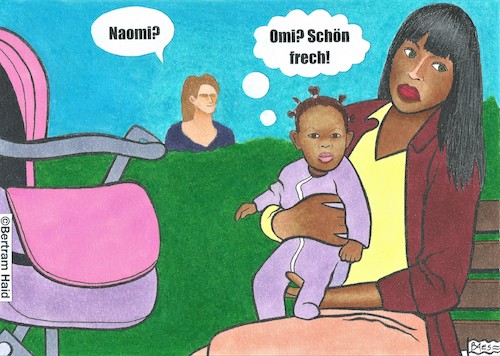 Cartoon: Naomi (medium) by BAES tagged naomi,campbell,model,mutter,oma,großmutter,geburt,fünfzig,alter,baby,naomi,campbell,model,mutter,oma,großmutter,geburt,fünfzig,alter,baby