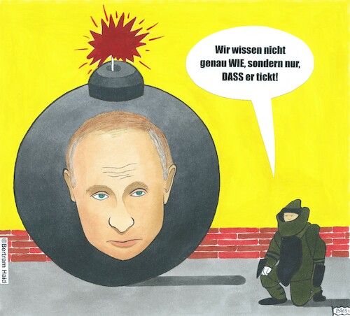 Cartoon: Putin tickt (medium) by BAES tagged bome,atomkrieg,putin,russland,ukranie,krieg,angst,bome,atomkrieg,putin,russland,ukranie,krieg,angst