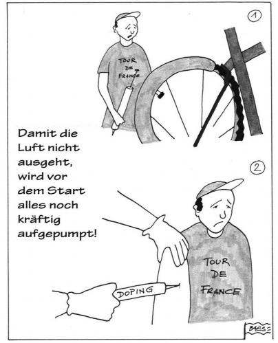 Cartoon: Rennvorbereitungen (medium) by BAES tagged doping,tour,de,france,radrennen,sport,sportler