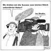 Cartoon: Unberührte Natur (small) by BAES tagged kino film filmteam männer kameramann tonmann natur umweltschutz