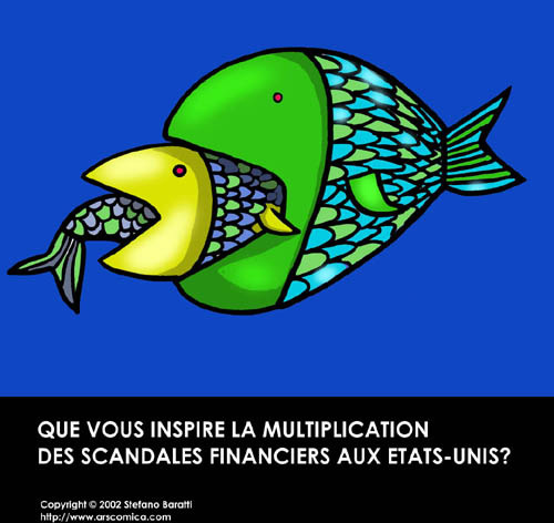 Cartoon: Aux Etats-Unis (medium) by perugino tagged scandales,financiers,etats,unis