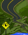 Cartoon: The Road Sign (small) by perugino tagged traffic highway