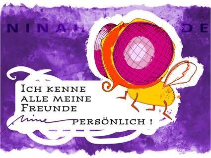 Cartoon: alle meine Freunde (medium) by Nina Heinke tagged nina,heinke,fly,fliege,insekt,insect,animal,