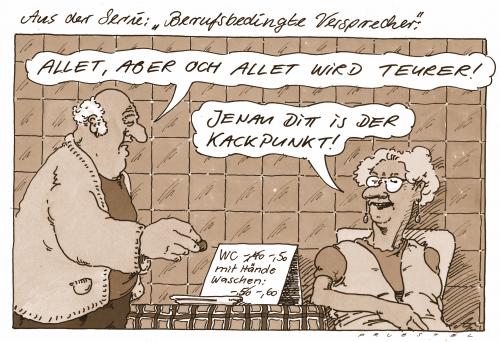 Cartoon: berufsbedingt (medium) by Andreas Prüstel tagged versprecher,wc,klofrau