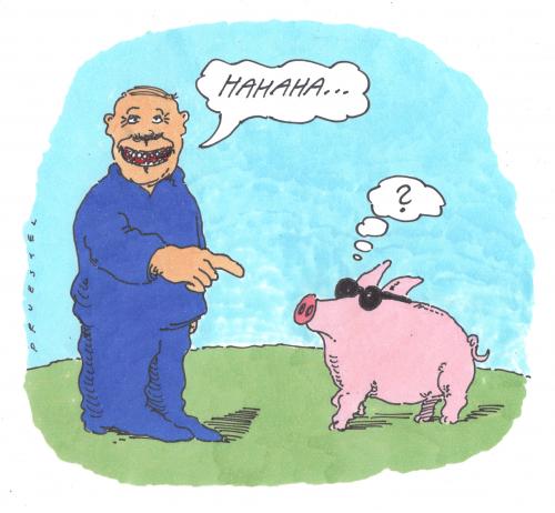 Cartoon: da lacht kein schwein (medium) by Andreas Prüstel tagged humorunterschiede,schwein