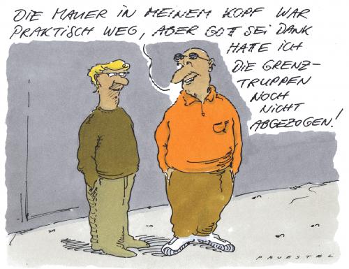 Cartoon: deutsche einheit (medium) by Andreas Prüstel tagged ossi,wessi,wiedervereinigung