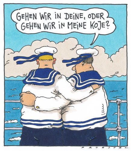 Cartoon: fiete und hein (medium) by Andreas Prüstel tagged seefahrt,matrosen,homosexualität,koje,seefahrt,matrosen,homosexualität,koje,schwul,liebe,männer