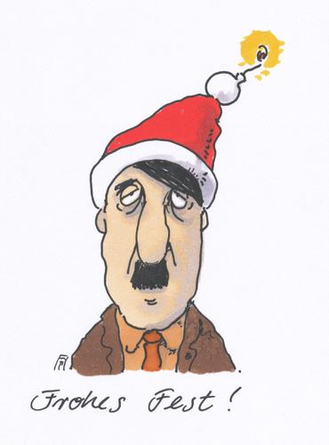Cartoon: frohes fest (medium) by Andreas Prüstel tagged wihnachten,weihnachtsfest,hitler,bombe,cartoon,karikatur,andreas,pruestel,wihnachten,weihnachtsfest,hitler,bombe,cartoon,karikatur,andreas,pruestel