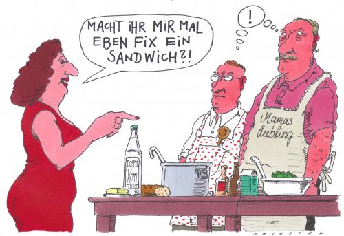 Cartoon: für bescheidwisser (medium) by Andreas Prüstel tagged mehrfachbedeutungen,küche
