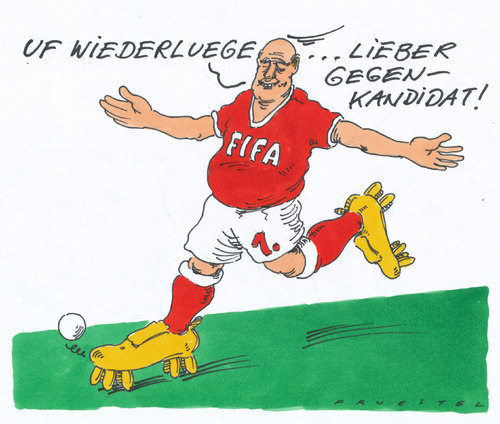 Cartoon: goldblatterl (medium) by Andreas Prüstel tagged fifa,präsidentschaft,blatter,fifa,präsidentschaft,blatter,fußball,sport,fussball