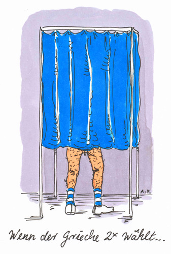 Cartoon: griechische wahl (medium) by Andreas Prüstel tagged griechenland,wahl,eurokrise,griechenland,wahlen,eurokrise