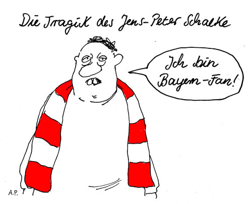 Cartoon: herr schalke (medium) by Andreas Prüstel tagged fußball,fan,fcbayern,schalke04,fußball,fan,schalke,sport