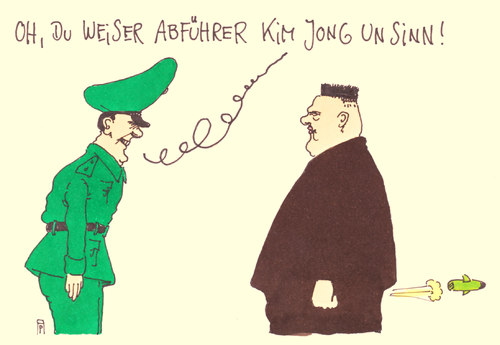 Cartoon: kim jong un (medium) by Andreas Prüstel tagged kim,jong,un,nordkorea,atmbombe,kriegsdrohung,cartoon,karikatur,kim,jong,un,nordkorea,atmbombe,kriegsdrohung,cartoon,karikatur