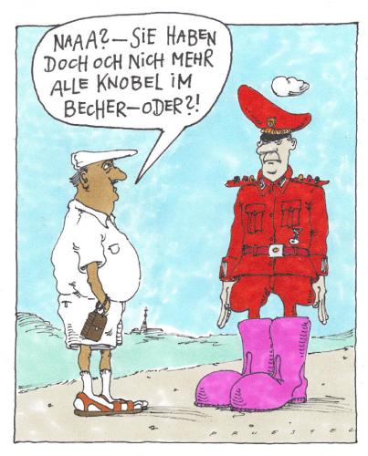 Cartoon: Knobelbecher (medium) by Andreas Prüstel tagged militär,soldat,stiefel,schwachsinn