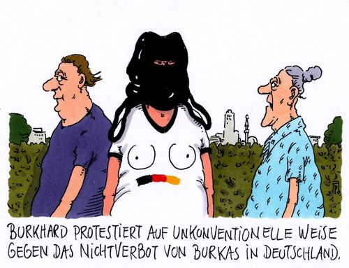 Cartoon: nichtverbot (medium) by Andreas Prüstel tagged burka,burkaverbot,muslima,islam,deutschland,cartoon,karikatur,andreas,pruestel,burka,burkaverbot,muslima,islam,deutschland,cartoon,karikatur,andreas,pruestel