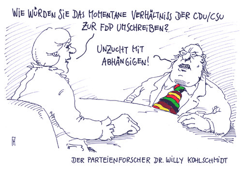 Cartoon: parteienforschung (medium) by Andreas Prüstel tagged parteienforscher,parteienforschung,cdu,csu,fdp,koalition,karikatur,cartoon,parteienforscher,parteienforschung,cdu,csu,fdp,koalition,karikatur,cartoon