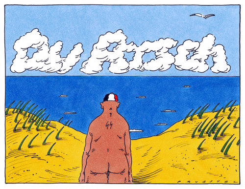 Cartoon: quellwolken (medium) by Andreas Prüstel tagged wolken,quellwolken,meer,düne,neonazi,wolken,quellwolken,meer,düne,neonazi,nazi