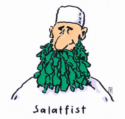 Cartoon: salatfist (medium) by Andreas Prüstel tagged salafist,islamist,islam,salatfist,salat,terror,terrorist,cartoon,karikatur,salafist,islamist,islam,salatfist,salat,terror,terrorist,cartoon,karikatur