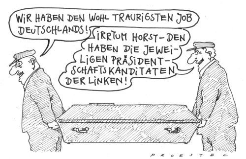 Cartoon: sehr traurig (medium) by Andreas Prüstel tagged präsidentschaftskandidaten,präsidentenwahl,dielinke,friedhof,bundespräsident,wahl,wahlen,horst köhler,horst,köhler
