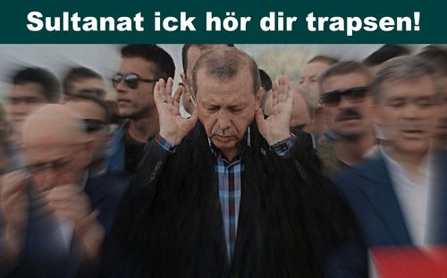 Cartoon: sultanat (medium) by Andreas Prüstel tagged erdogan,türkei,militärputsch,sutan,sultanat,cartoon,collage,andreas,pruestel