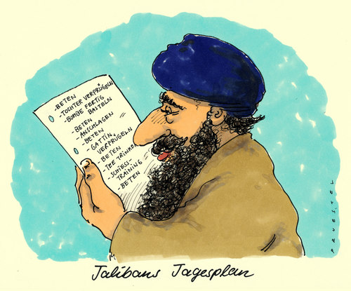 Cartoon: taliplan (medium) by Andreas Prüstel tagged taliban,afghanistan,milizen,islamistisch,taliban,afghanistan,milizen,islamistisch,islam,terror