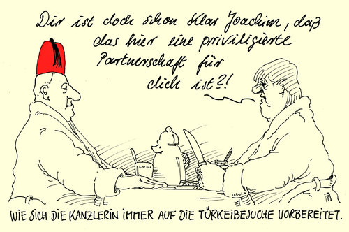 Cartoon: türkeibesuche (medium) by Andreas Prüstel tagged türkei,deutschland,angela,merkel,türkeibesuch,eubeitritt,cartoon,karikatur,priviligierte,partnerschaft,türkei,deutschland,angela,merkel,türkeibesuch,eubeitritt,cartoon,karikatur,priviligierte,partnerschaft