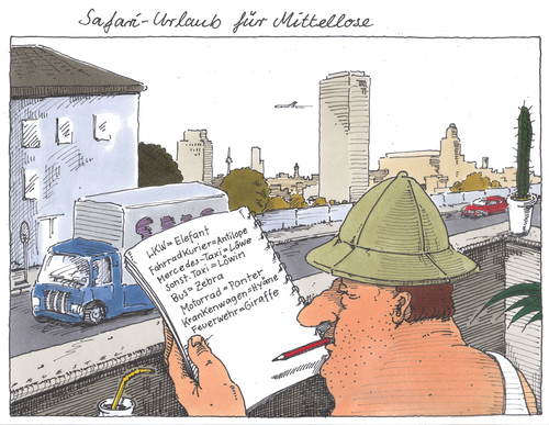 Cartoon: variante (medium) by Andreas Prüstel tagged urlaub,safari,verarmung,urlaub,safari,verarmung