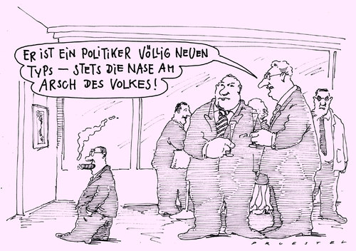 Cartoon: volksnah (medium) by Andreas Prüstel tagged politiker,populismus,volksnähe,bürger,politiker,populismus,volksnähe,bürger