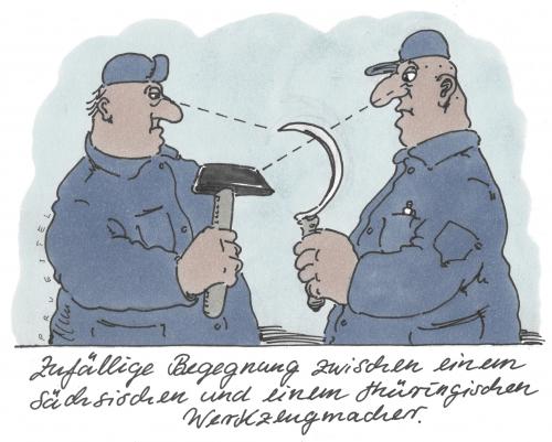 Cartoon: werkzeuge (medium) by Andreas Prüstel tagged hammer,sichel,werkzeug,sachsen,thüringen,werkzeugmacher