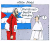 Cartoon: alter fidel (small) by Andreas Prüstel tagged papst,papstbesuch,ratzinger,cuba,castro,honecker,venceremos