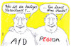 Cartoon: heiliges vaterland (small) by Andreas Prüstel tagged afd,pegida,vaterland,flüchtlingspolitik,fremdenfeindlichkeit,mutti,merkel,kanzlerin,cartoon,karikatur